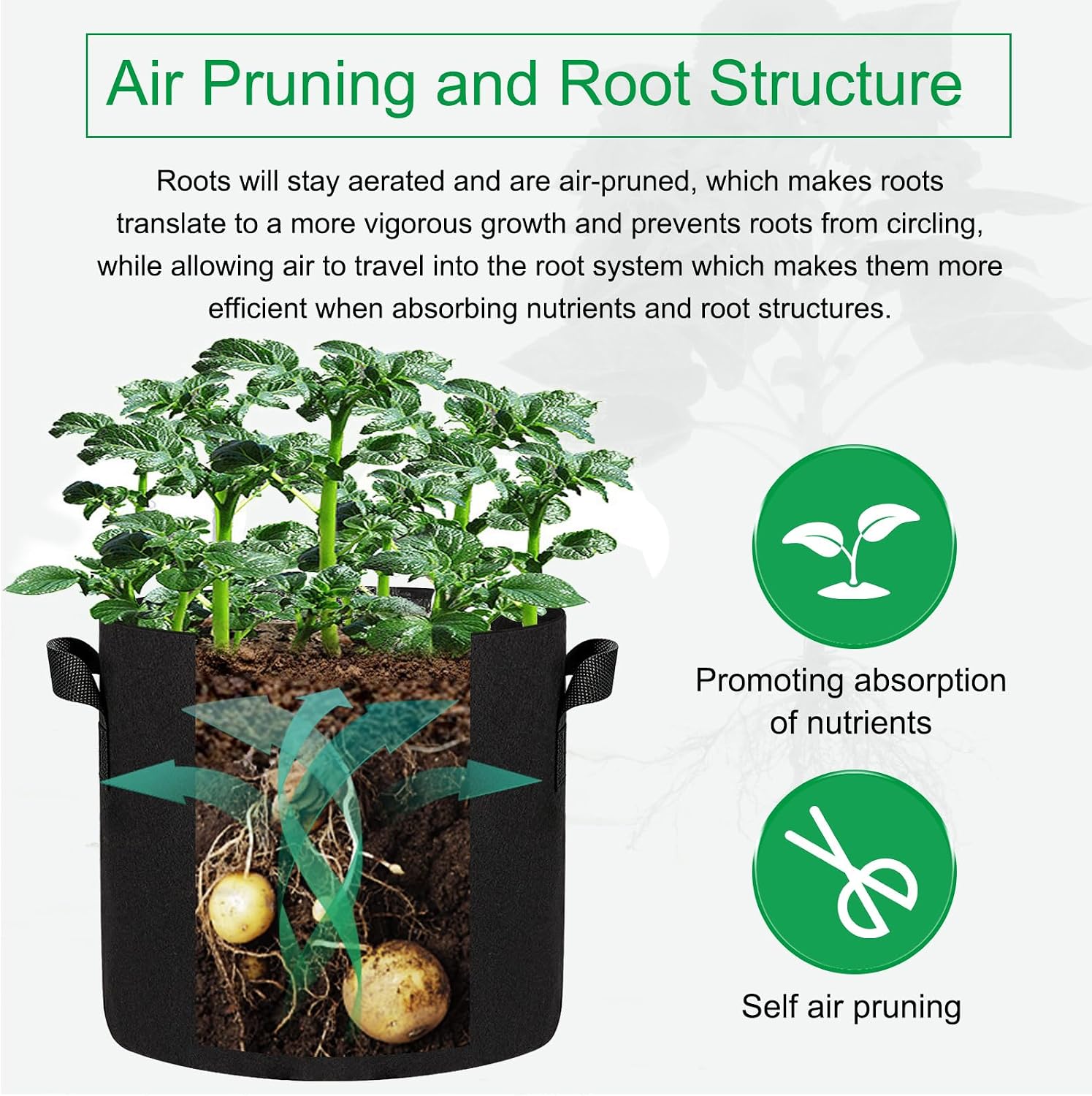 JERIA 12-Pack 30 Gallon Grow Bags, 300G Thickened Nonwoven Garden Pots,Heavy Duty Fabric Pots with Reinforced Handles