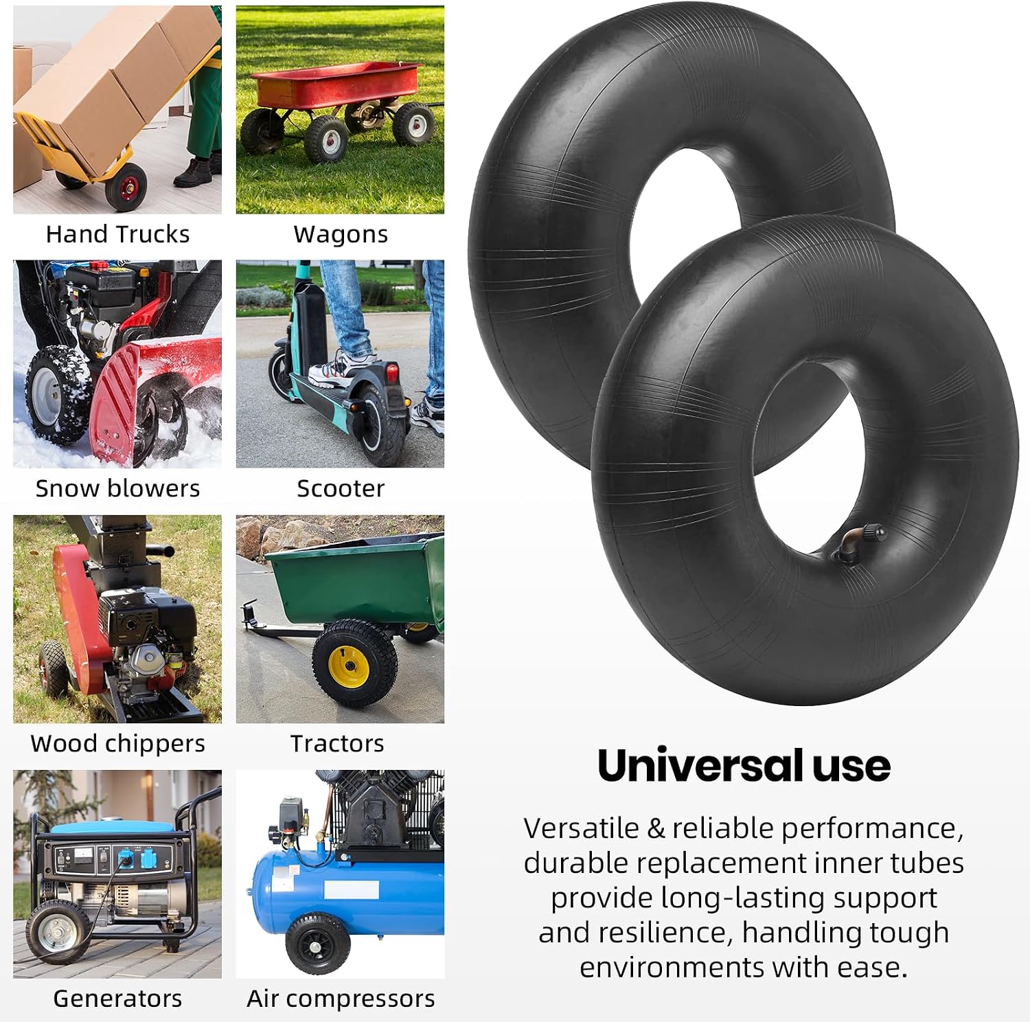 AR-PRO 2-Pack Heavy Duty 3.00-4 Inner Tube with TR87 Bent Valve Stem for ATV Wheelbarrows Tractors Mowers Hand Trucks E300 E325 Razor Scooter and More
