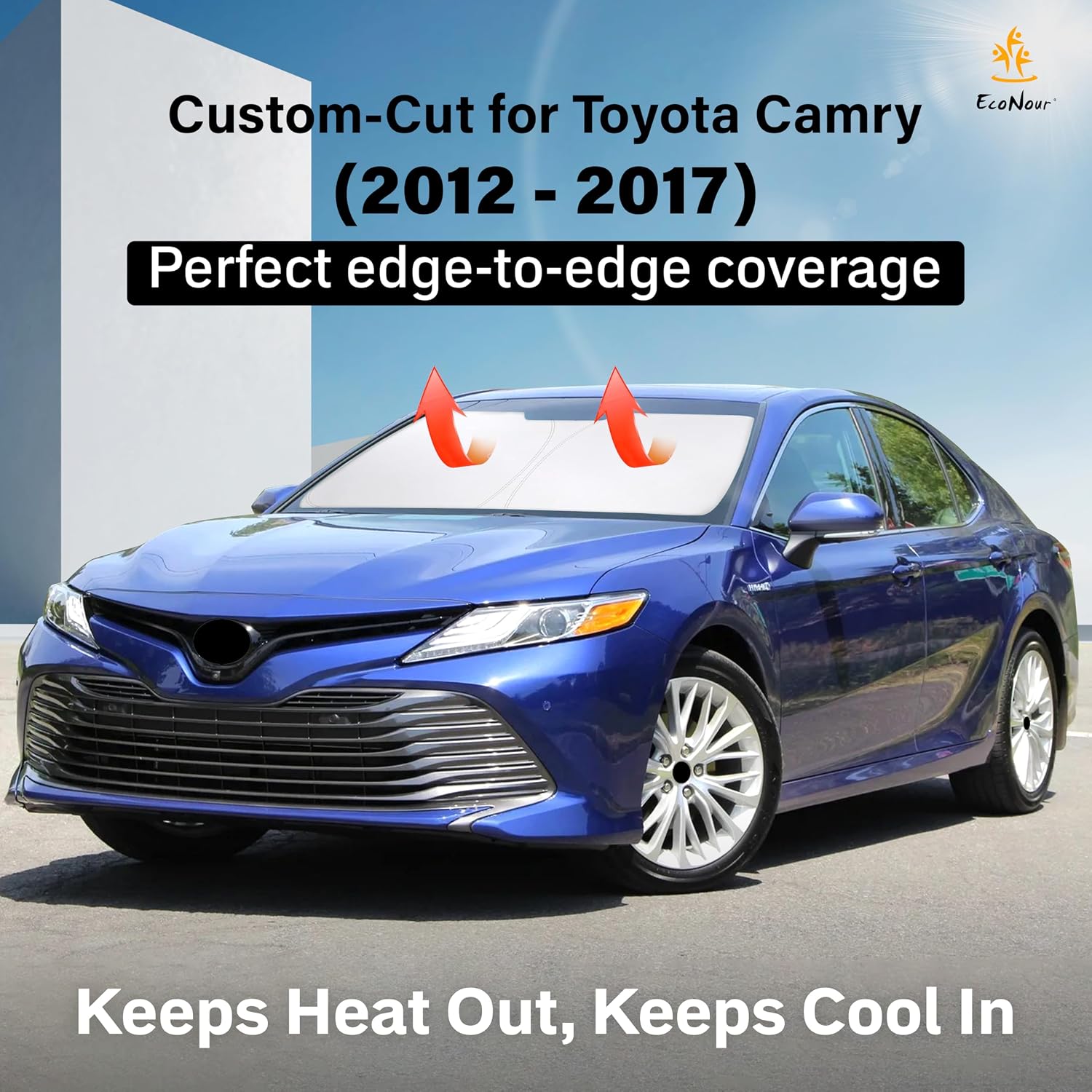 EcoNour Windshield Sunshade Compatible for Toyota Camry 2012-2015 2016 2017
