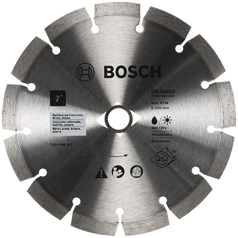 Bosch DB741C 7 in. Premium Segmented Rim Diamond Blade for Universal Rough Cuts