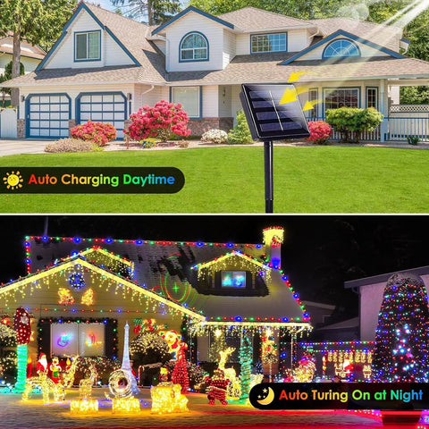 Solar Fairy Lights, 2 Pack Total 400LED 144FT Waterproof String Lights