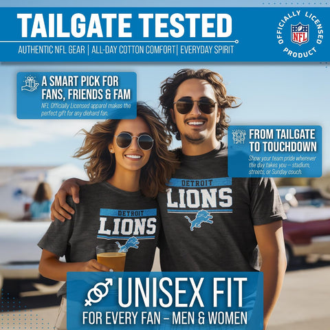 NFL Charcoal T-Shirt for Men and Women - Cotton Blend Tagless Tee
