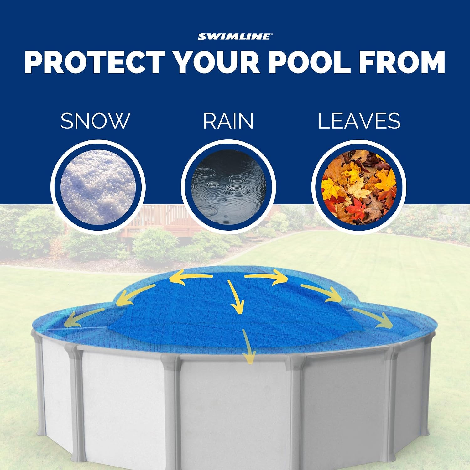 SWIMLINE HYDROTOOLS Air Pillow For Above Ground Pools Cover Winterizing | 4.5 x 15 ft Cushion Swimming Pool Closing Winter Kit | Cold Resistant Ice Equalizer Thick Blue Accessories | 1515 ACC515