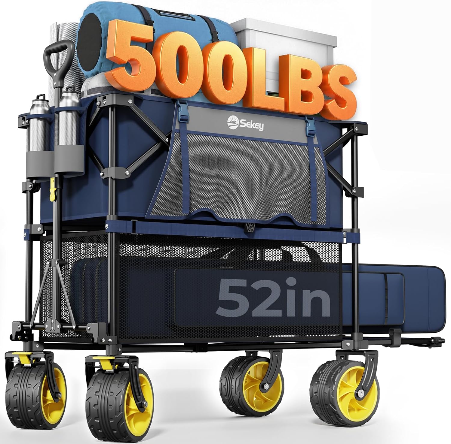Sekey 400L Double-Decker Wagon, 500 lb Capacity, 50 in Extender