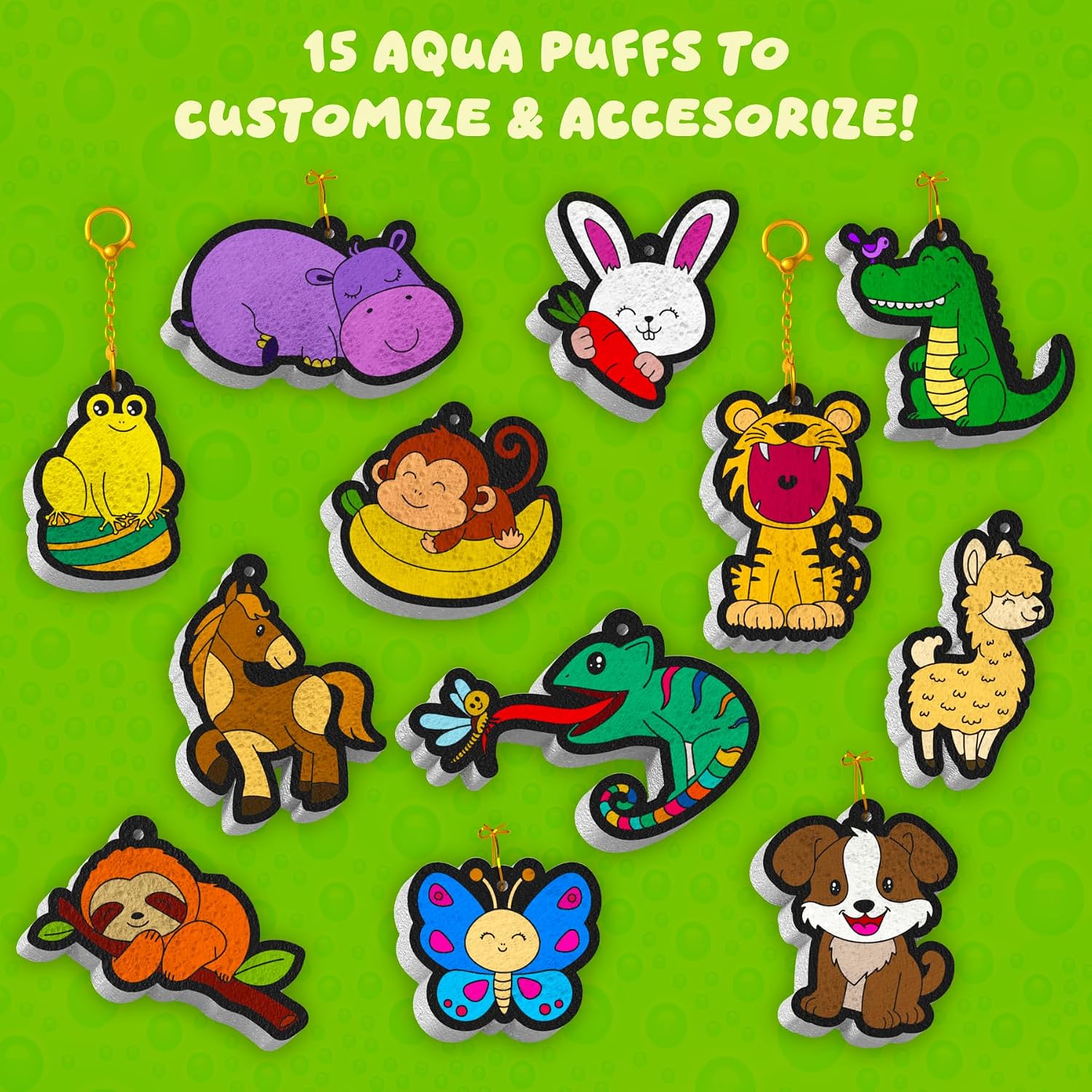 Skillmatics Aqua Puffs Animals, Art & Craft, Paint by Number, Gift for Kids