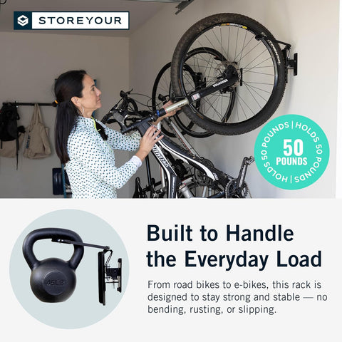 StoreYourBoard Swivel Bike Wall Mount, Vertical Rack for Garage, 4 Pack