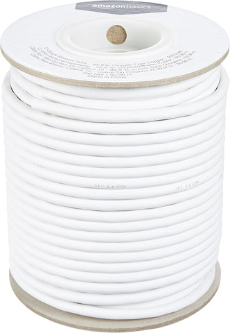 Amazon Basics 12- Gauge Speaker Wire Cable, 99.9% Oxygen -Free Copper, 200-Foot, White