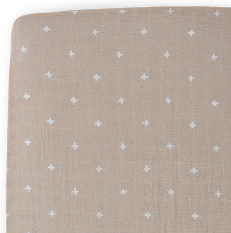 Little Unicorn Premium Crib Sheet | Breathable & Super-Soft Muslin Fabric (Dots)