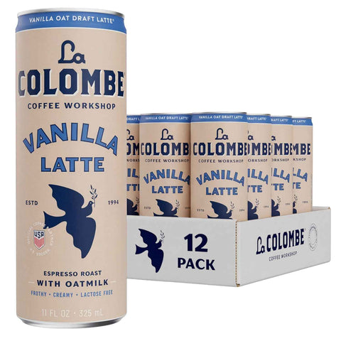 La Colombe Coffee, Oatmilk Vanilla Latte, 11 fl oz Cans (Pack of 12), Coffeehouse Quality Cold Brew, Specialty Grade Coffee Beans, Ready-to-Drink On-the-Go