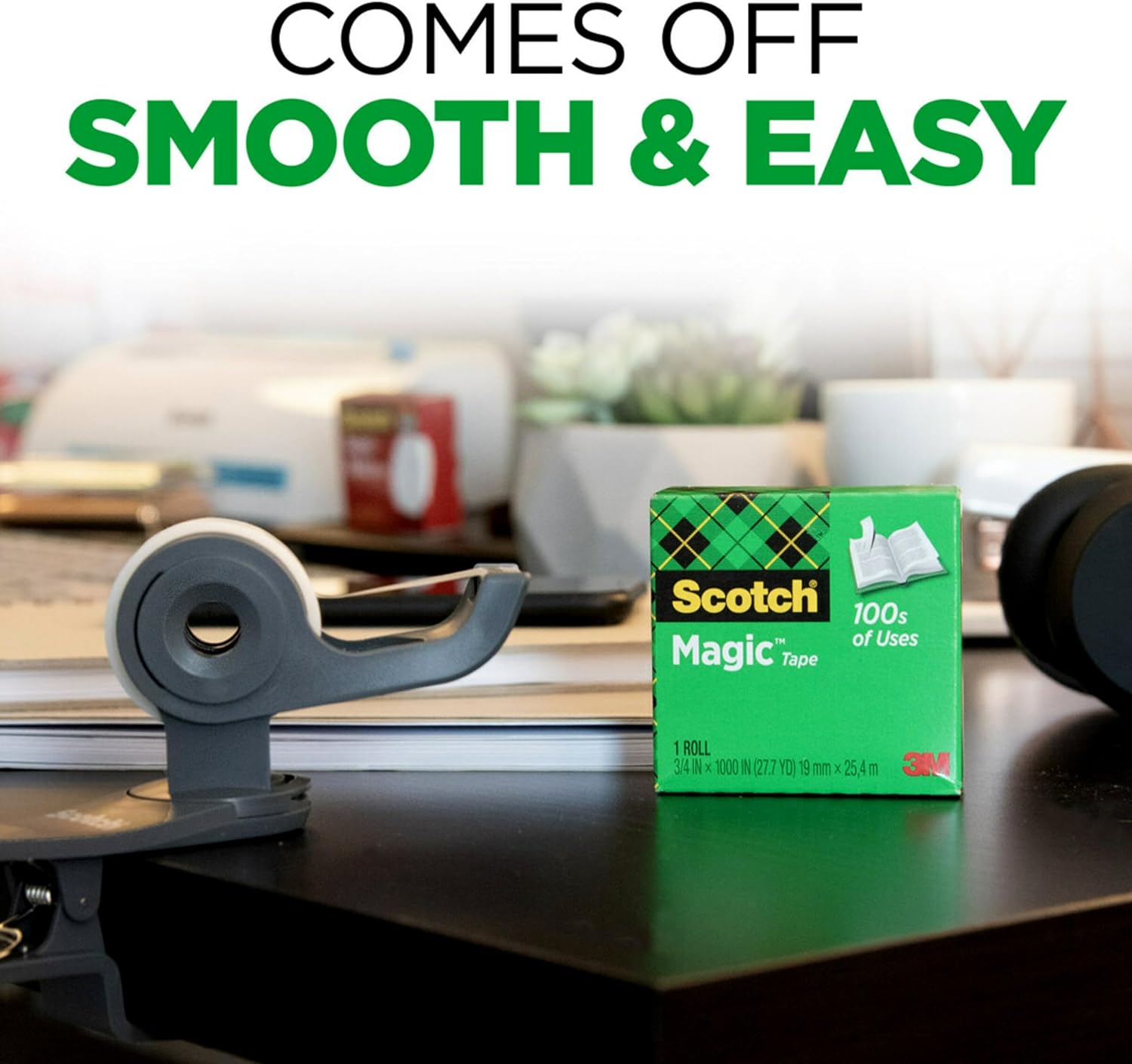 Scotch Magic Tape with Scotch Desktop Dispenser, 6 Rolls of 3/4" x 1000"