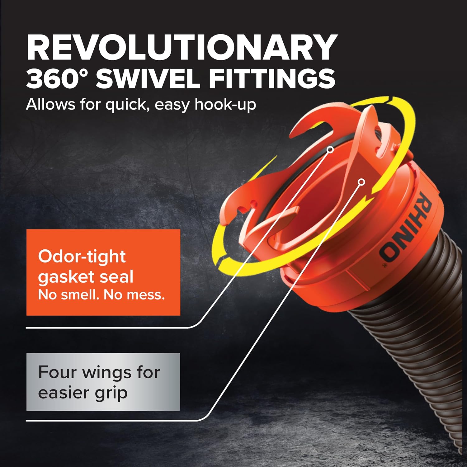 Camco RhinoFLEX 20-Ft Complete RV Sewer Hose Kit - Made in the USA