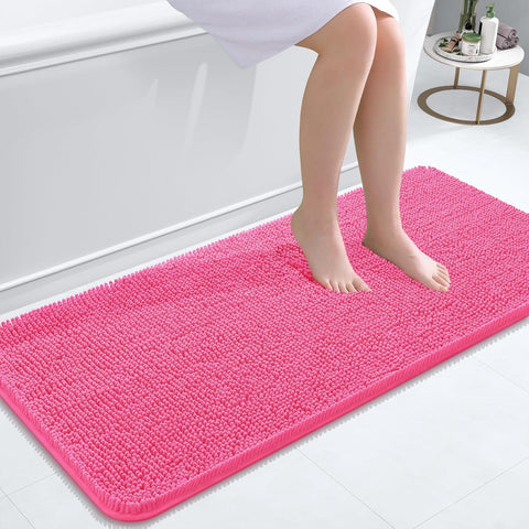 OLANLY Bathroom Runner Rugs 47x20, Extra Soft Absorbent Chenille Bath Rugs