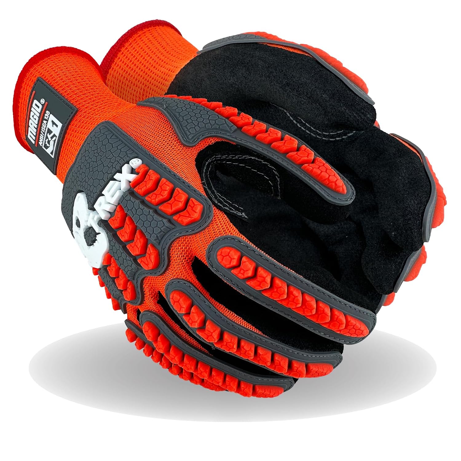 MAGID T-REX TRX400 Impact Gloves, Sandy Nitrile, 1 Pair