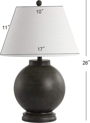 JONATHAN Y Sophie 26" Resin Sphere Table Lamp Sculptural, Dark Gray