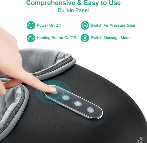 Medcursor Foot Massager with Heat - Shiatsu Feet Massage Machine Delivers Relief for Tired Muscles & Plantar, Deep Kneading Therapy, Multi-Level Settings for Home, Office Use, Size up to 13"
