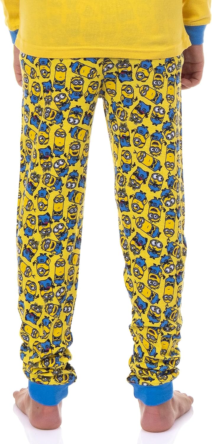 INTIMO Despicable Me Boys' Minions Crew Bob Stuart Phil Kevin Tight Fit Sleep Pajama Set