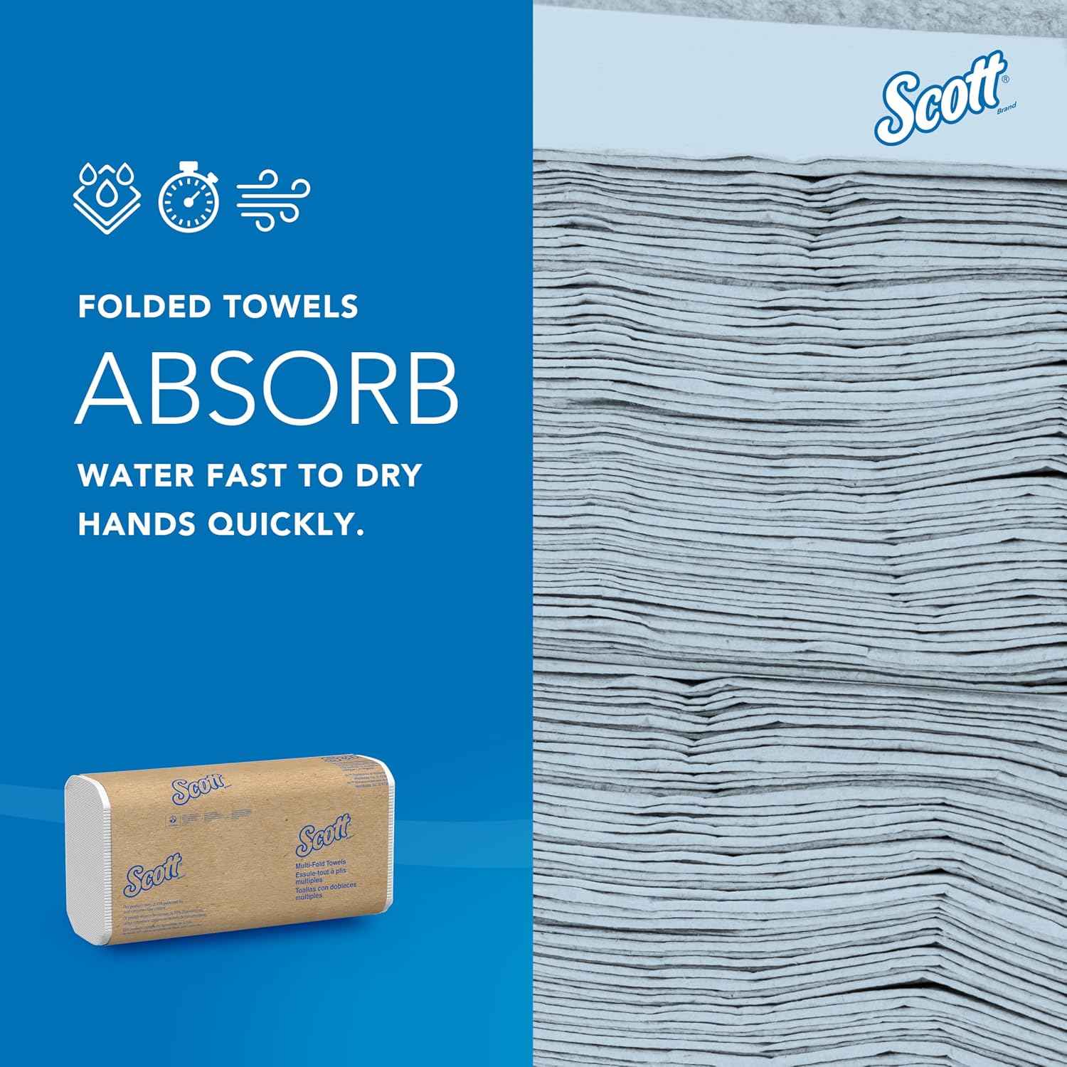 Scott Professional Multifold Paper Towels, Bulk, 12 x 250 Sheets (58091) | Universal, Standard Tier, Absorbency Pockets, Compressed, White, Compatible with Universal Folded Towel Dispensers