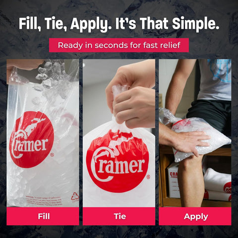 Cramer Large Ice Bags for Injuries, 9.5" x 18", Clear Disposable Ice Bag Roll for Athletic Trainers, Tear-Resistant, Bulk 1500 Pack, Ideal for Ice Wraps in Training Rooms