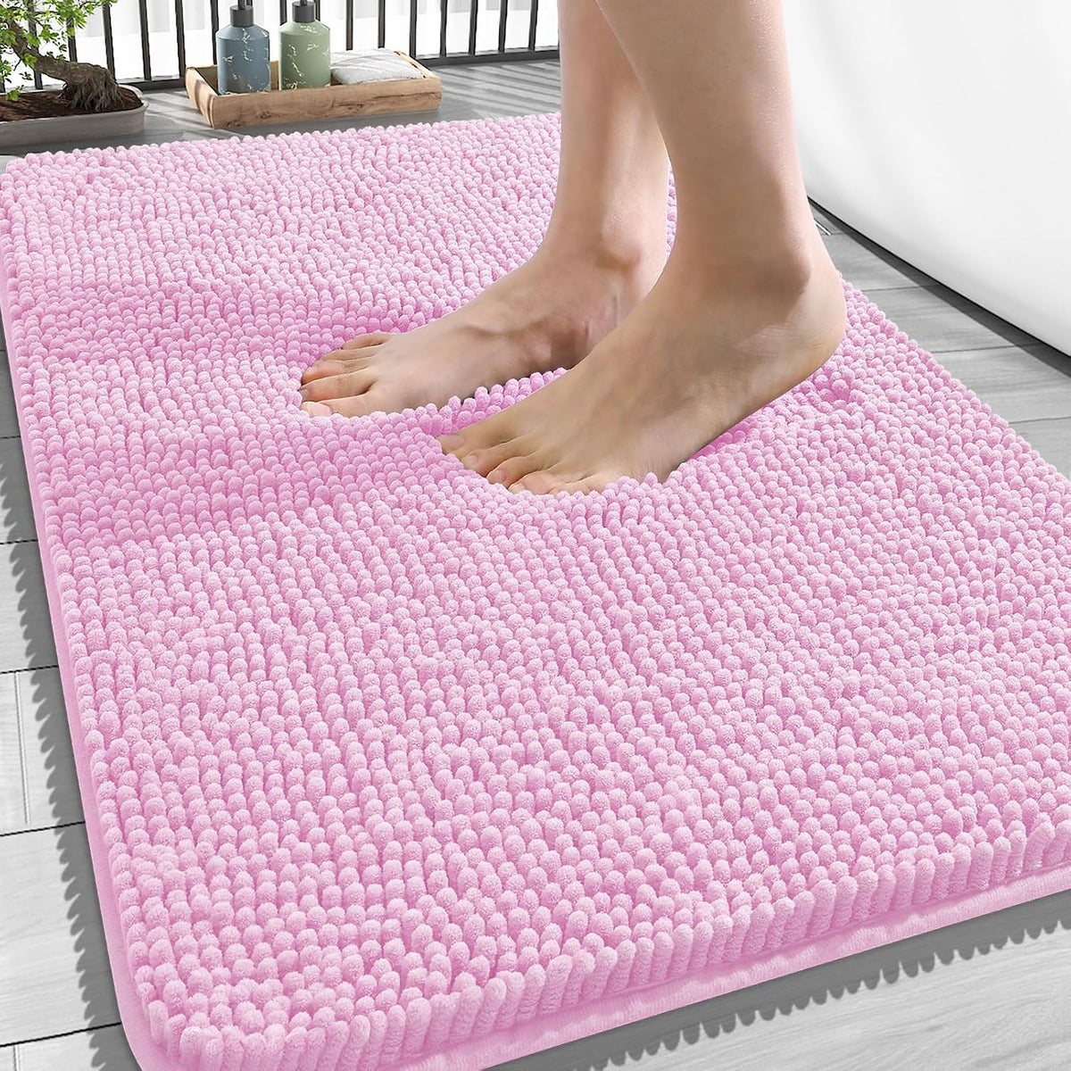 OLANLY Bathroom Rugs 34x21, Extra Soft Absorbent Chenille Bath Rugs