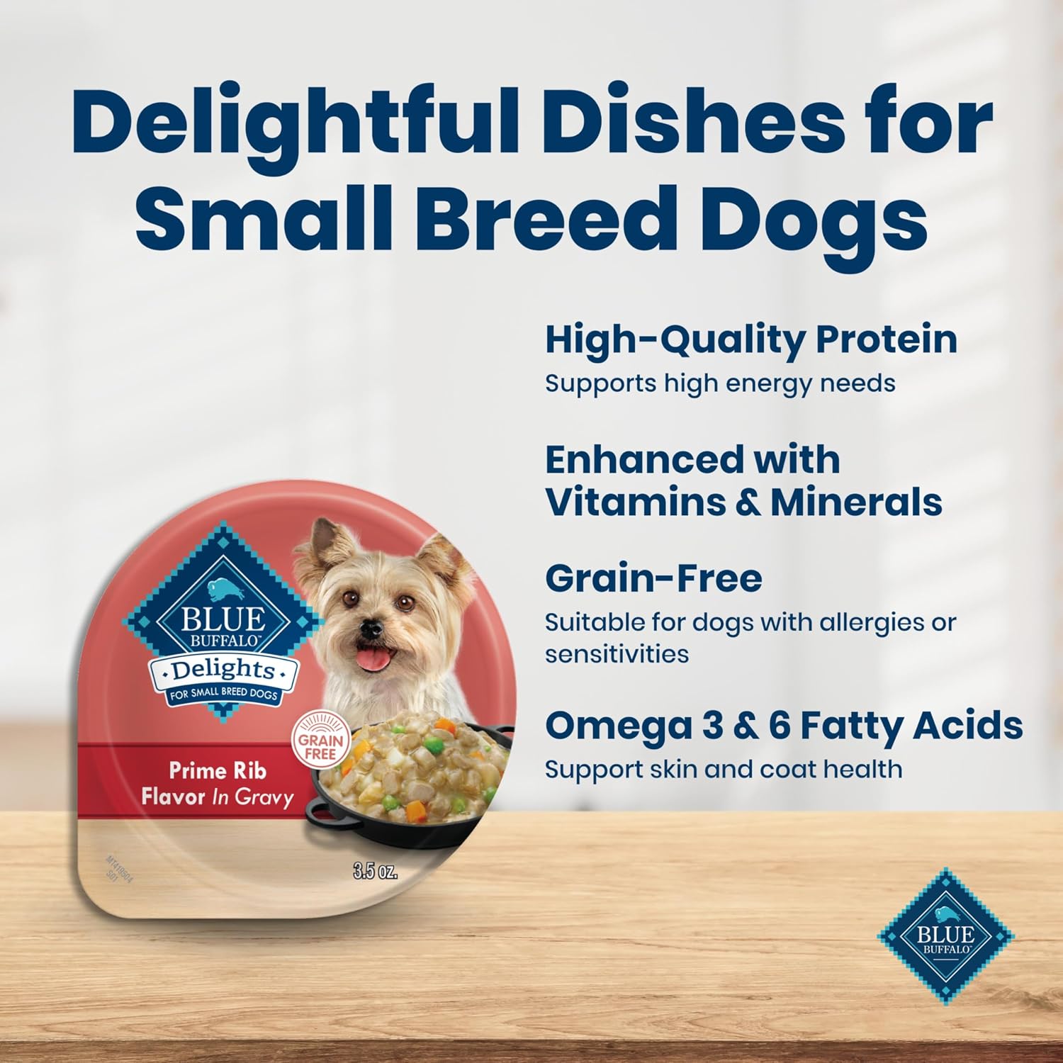 Blue Buffalo Delights Prime Rib Small Breed Wet Dog Food, 3.5 oz, 12 ct