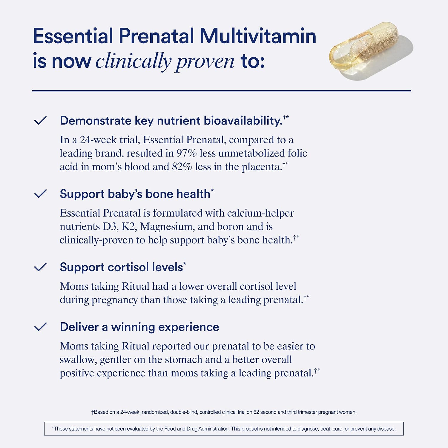 Ritual Women's Prenatal Multivitamins - Omega-3 DHA - 30 Servings