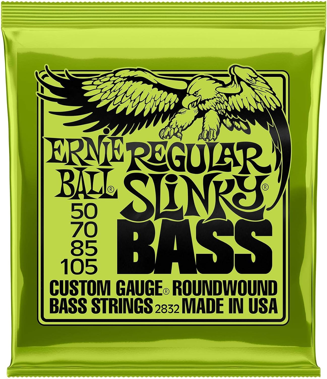 Ernie Ball Beefy Slinky Nickel Wound Bass Guitar Strings, 63-130 Gauge (P02840)