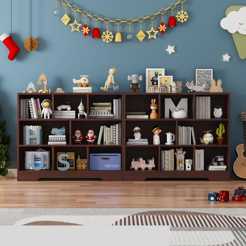 Book Shelf, 8 Cubes Storage Organizer, Open Shelf Bookcase Cherry Bookshelf