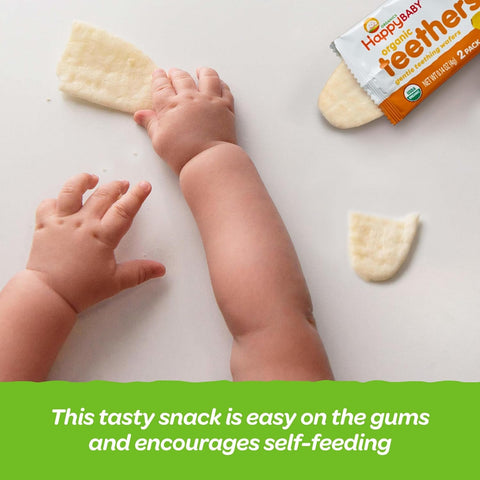 HAPPY BABY Gentle Teething Wafers, 3 Flavor Variety Pack, 12 ct (3 Pack)