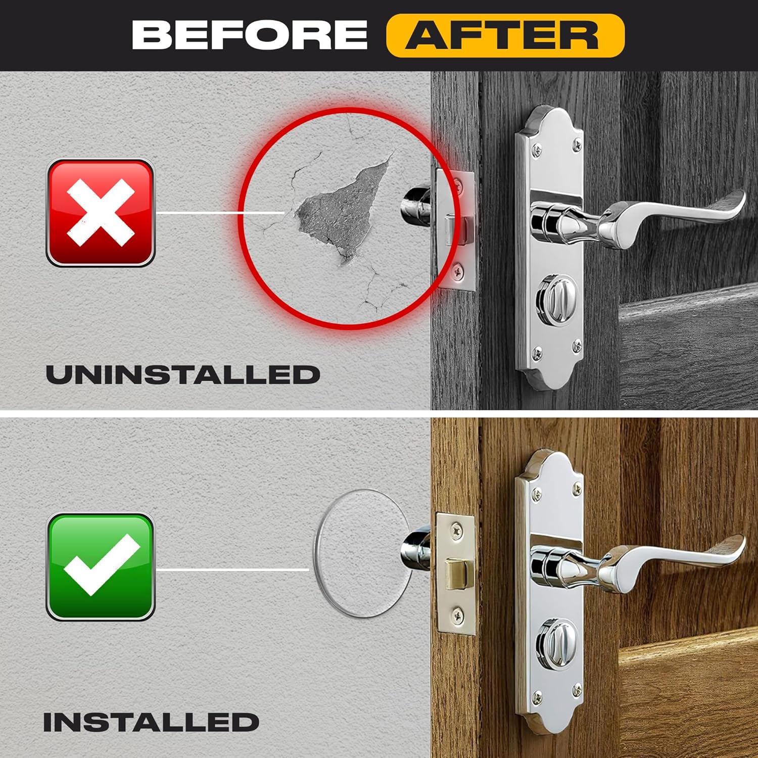 ProStoppr® Door Stoppers - Large 3.15" (8 Pack) - Strong Adhesive Backing
