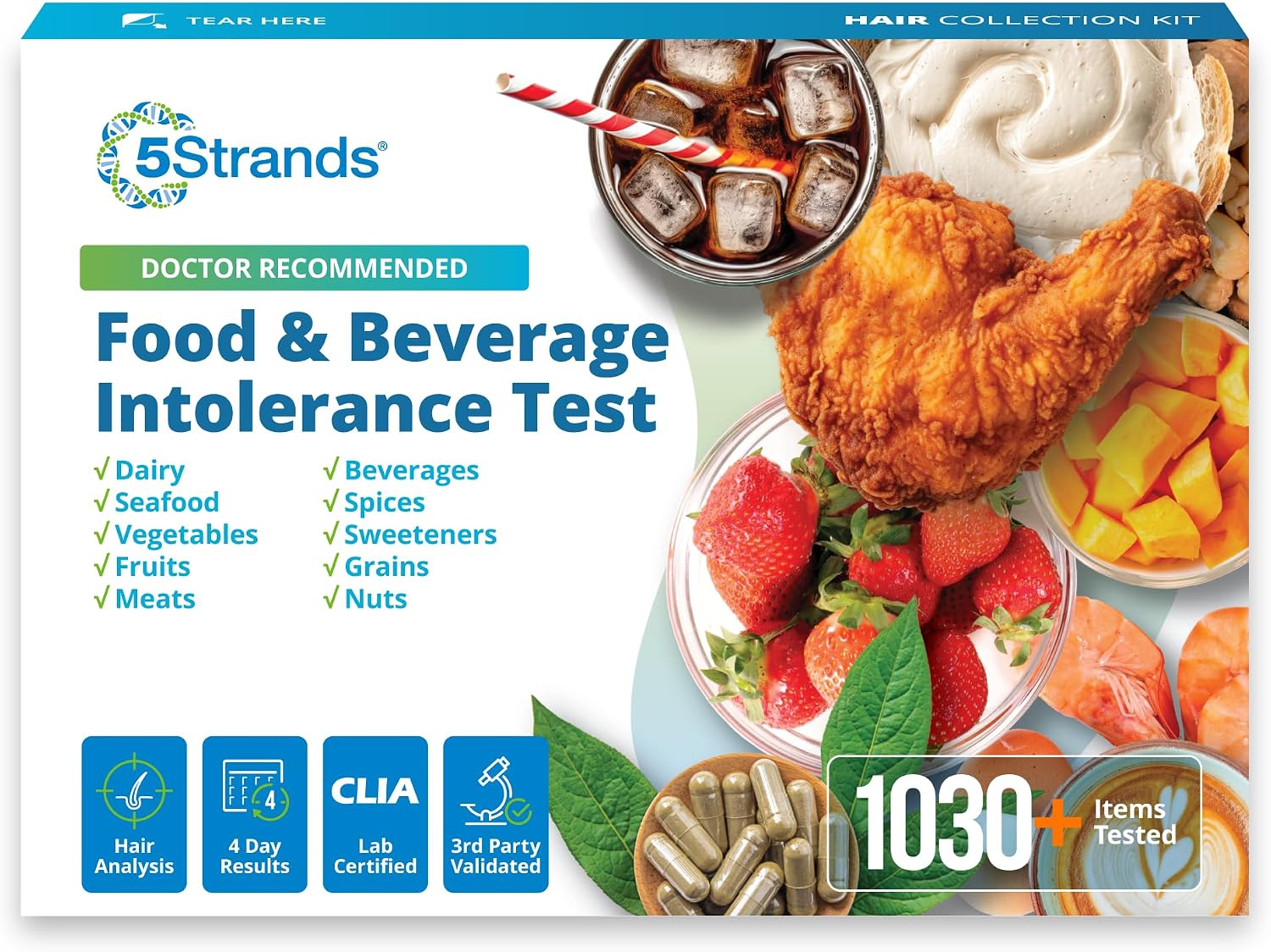 5Strands Food & Beverage Intolerance Test with 1030 Items Tested