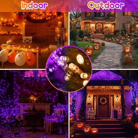 200 LED Connectable String Lights with Remote, Halloween Lights Outdoor