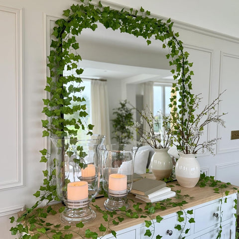 CQURE 12 Pack 84Ft Artificial Ivy Garland, Fake Vines UV Resistant Greenery Leaves Fake Plants Hanging Aesthetic Vines for Home Bedroom Party Garden Wall Room Decor