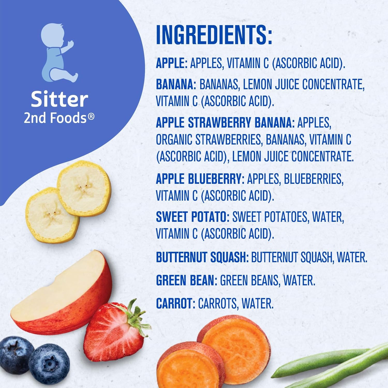 Gerber Stage 2 Fruit and Veggie Favorites Baby Food, 4 Oz, 32 Pack