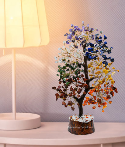 Chakra Tree Crystals and Healing Stones Birthday Gifts for Women - Crystal Tree of Life Home Decor Stocking Stuffers, Bookshelf Room Decor, Meditation Gift for Mom Dad, Unique Birthday Gifts for Men