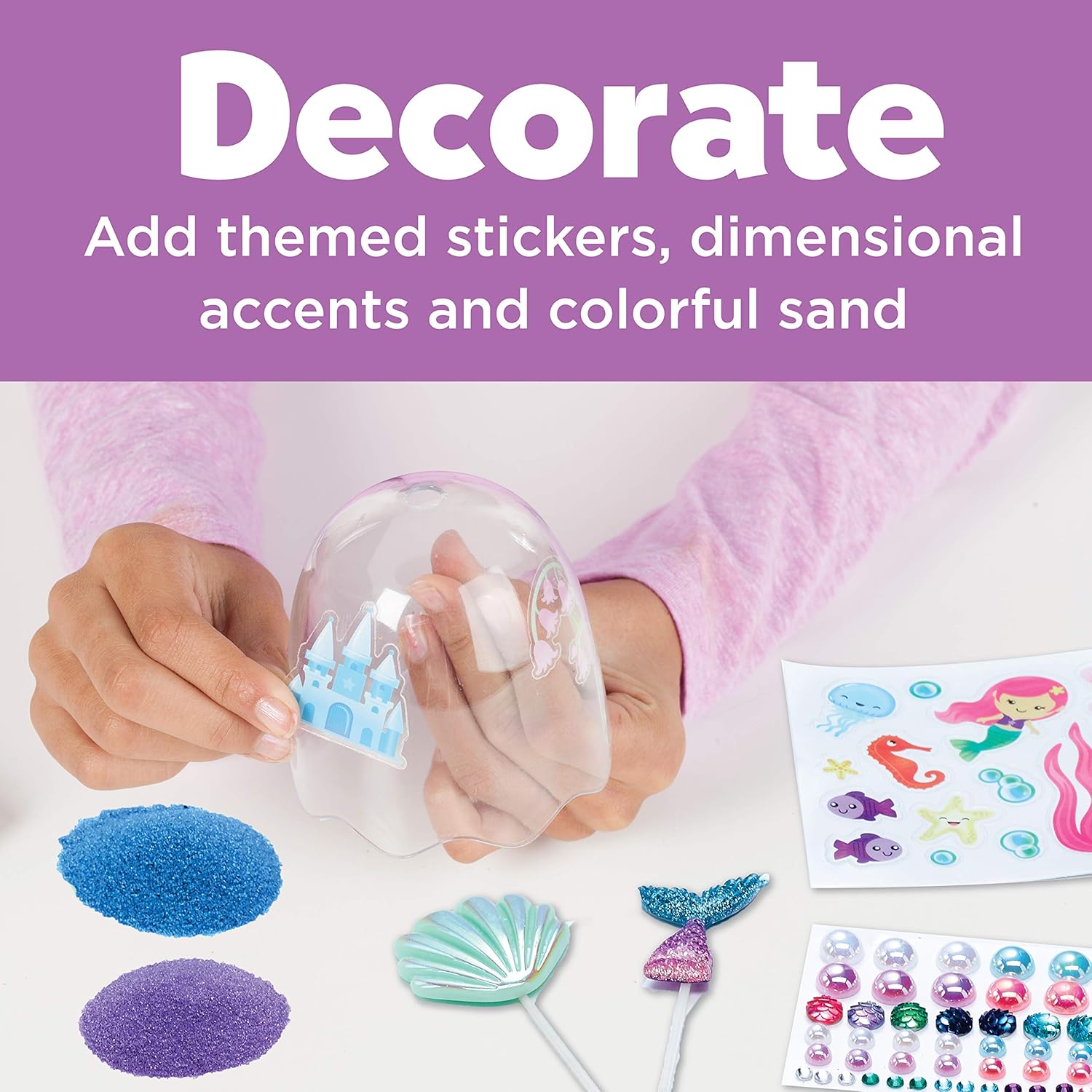 Creativity for Kids Mini Garden: Mermaid Terrarium Kit - Mermaid Gifts for Girls, Crafts and Toys, Stocking Stuffers for Kids (Ages 6+)