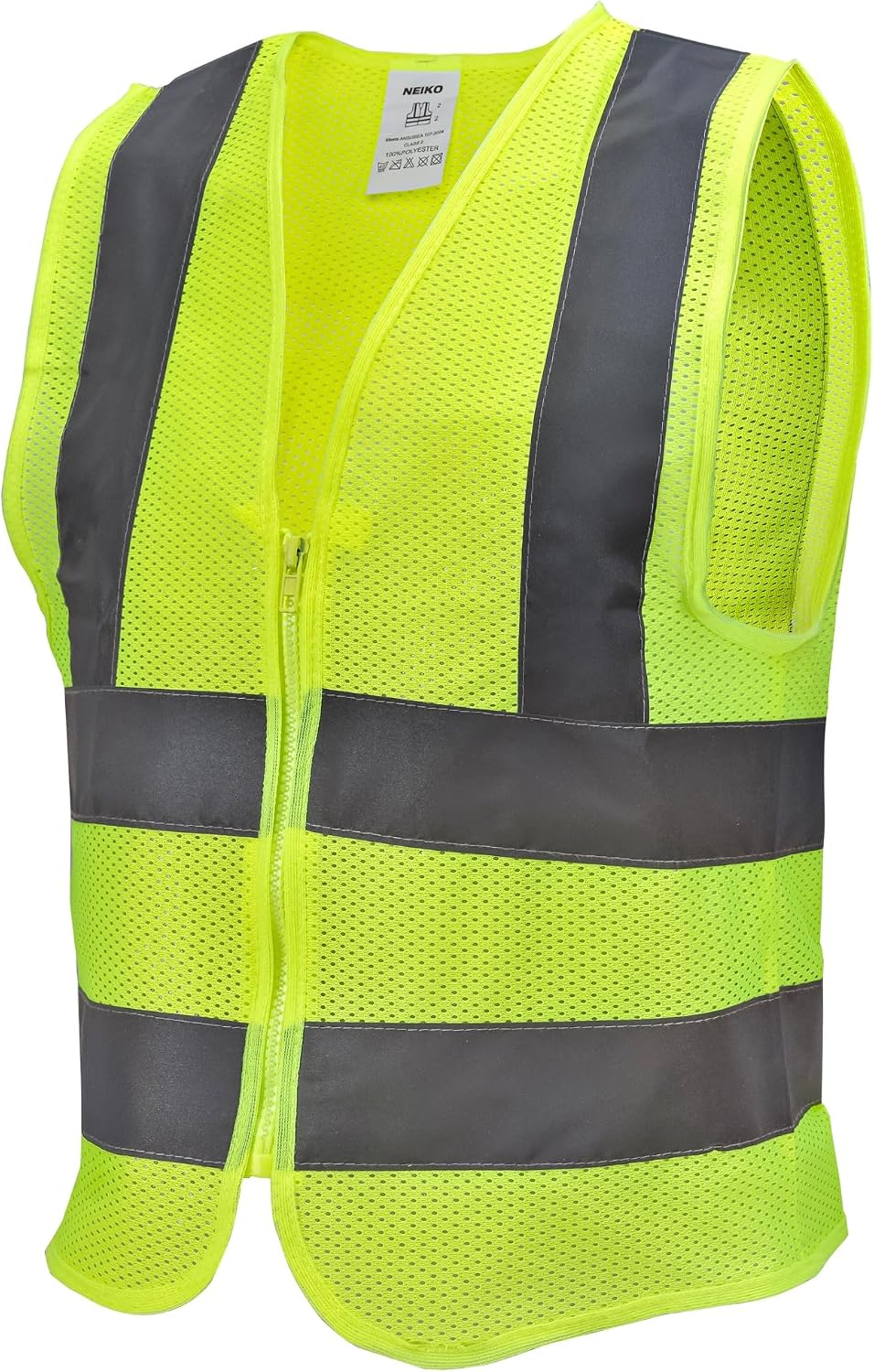 Neiko High Visibility Safety Vest, ANSI Class 2, No Pocket