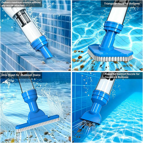 4 in 1 Cordless Rechargeable Small Pool Vacuum spa hot tub (Sky Blue)