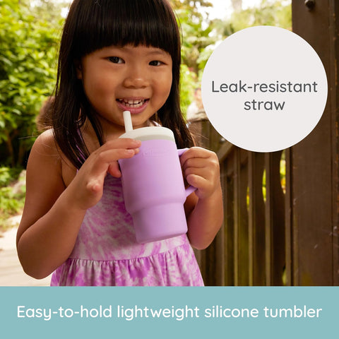 Infantino My 1st Tumbler Straw Cup with Handle, 9oz, Lilac