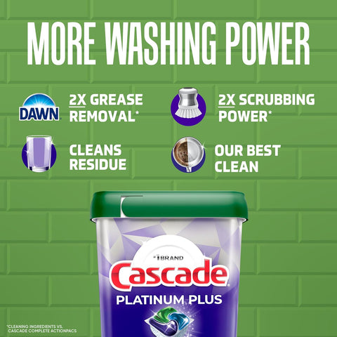 Cascade Platinum Plus Dishwasher Detergent Pods Dish Soap Lemon 57 Count
