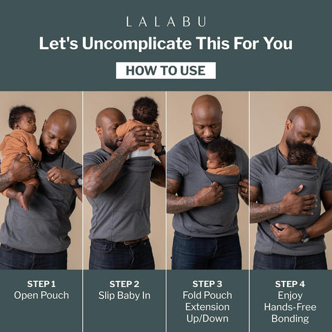 Lalabu The Dad Shirt | Hands-Free Baby Carrier for Dads - Black - Medium