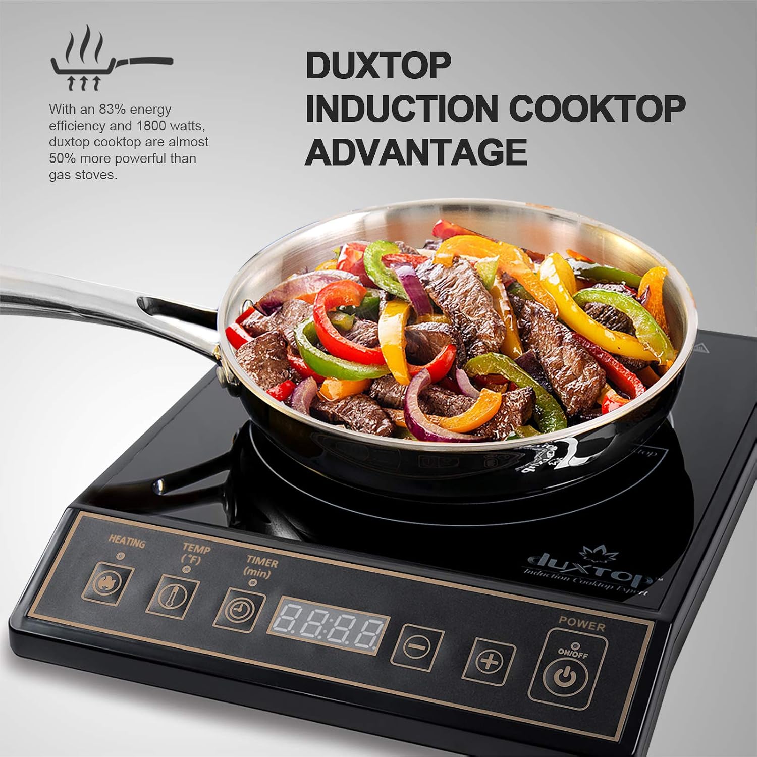 Duxtop 1800W Portable Induction Cooktop Countertop Burner, Gold 9120MC
