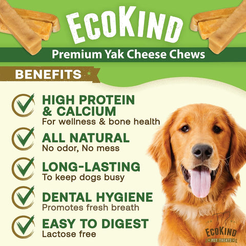 EcoKind Yak Cheese Himalayan Dog Chews, Yak Chews for XLarge Dogs, 9+ Bones