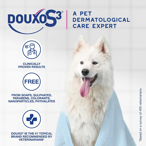 Douxo S3 Calm Dog Shampoo for Itchy Skin Relief, Dog Shampoo for Allergies and Itching, Soothes Itchy, Irritated or Allergic Skin For Dogs and Cats, 6.7 fl oz