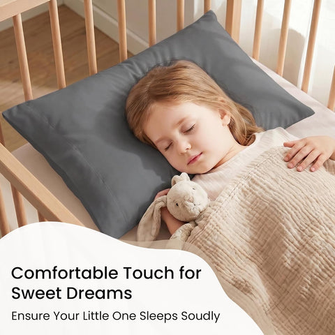 EXQ Home Toddler Pillowcases 13x18, Set of 2（Black Grey）