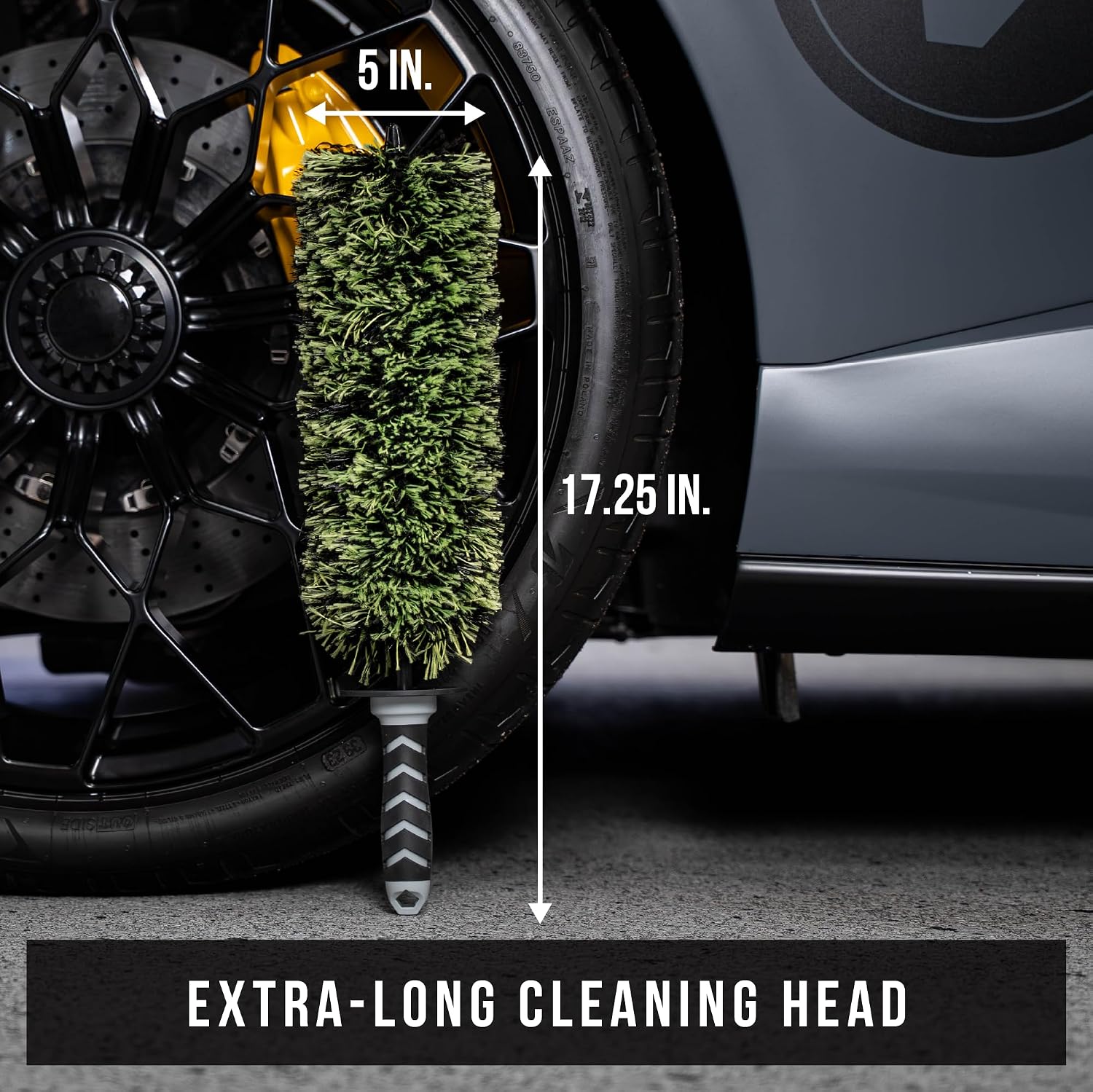 VIKING V+ Wheel Barrel Brush for Deep Wheel Cleaning, 17 Inch Length