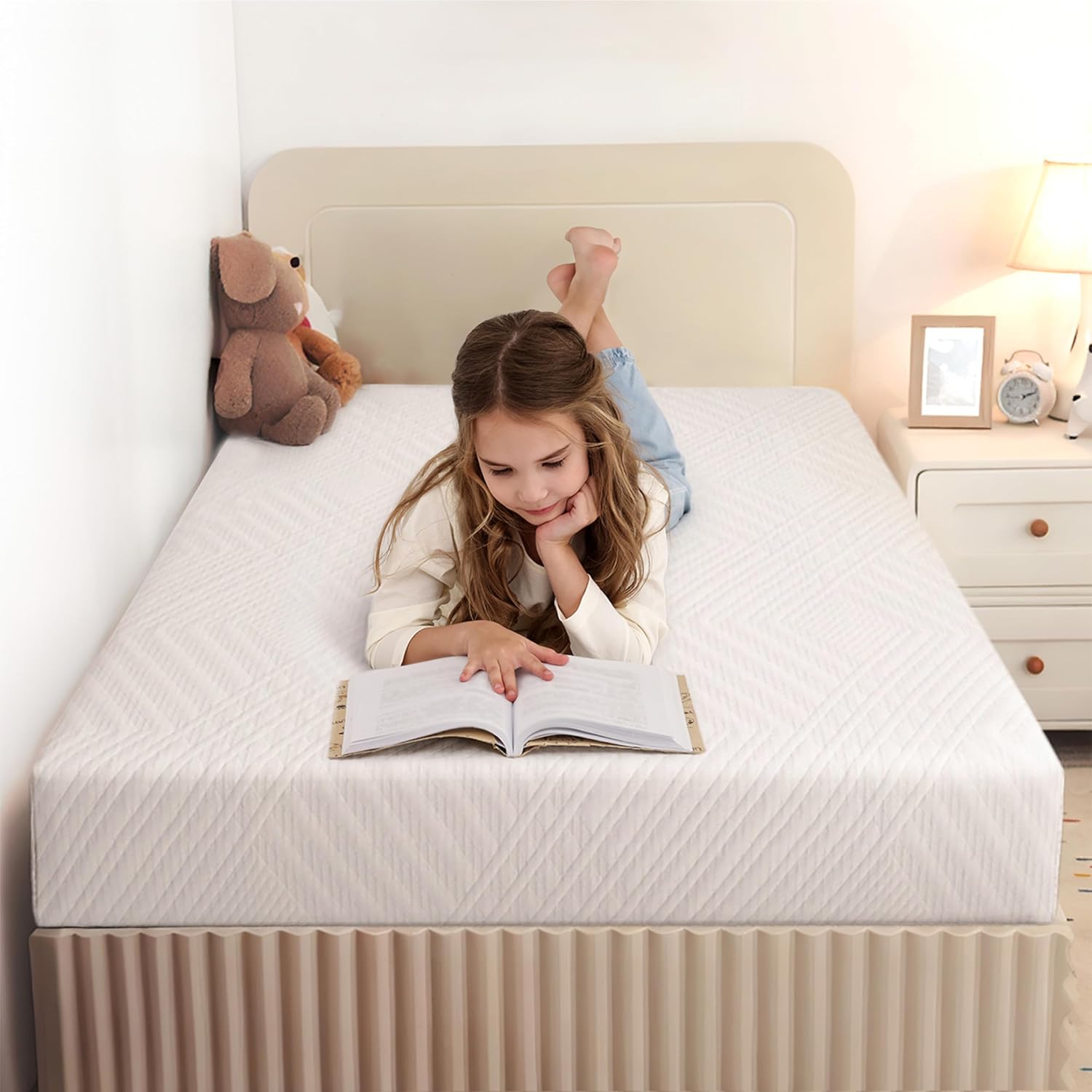 MLILY Twin Mattress in a Box, 5 inch Mattresses Made in USA for Kids Bed Single Size Daybed Individual Bunk, Memory Foam Medium Firm,