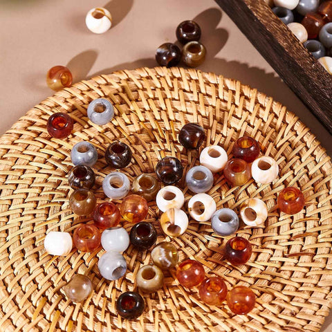 160pcs 12mm Acrylic Beads Large Hole for Craft Jumbo Hair Beads (Hole5.5mm)