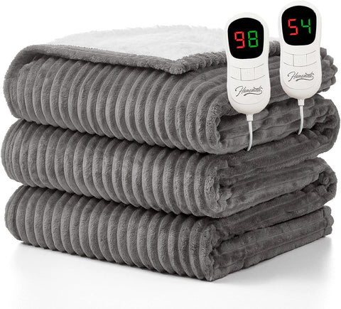 Homemate Electric Heated Heating Blanket King Size 100"x90" Dual Control