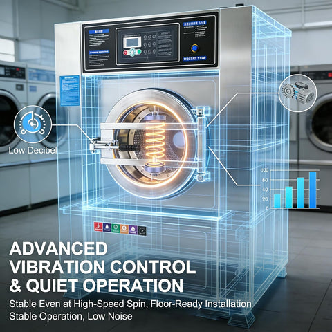 Commercial Front Load Cloth Washer Dryer Combo Machine 220V 60Hz