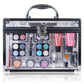 SHANY Carry All Trunk Makeup Train Case with Re-usable Aluminum Makeup Storage Case. Non Toxic Color Make up Set with Eye palettes, Blushes,Makeup Powders, Manicure, Pedicure and Makeup Brushes.